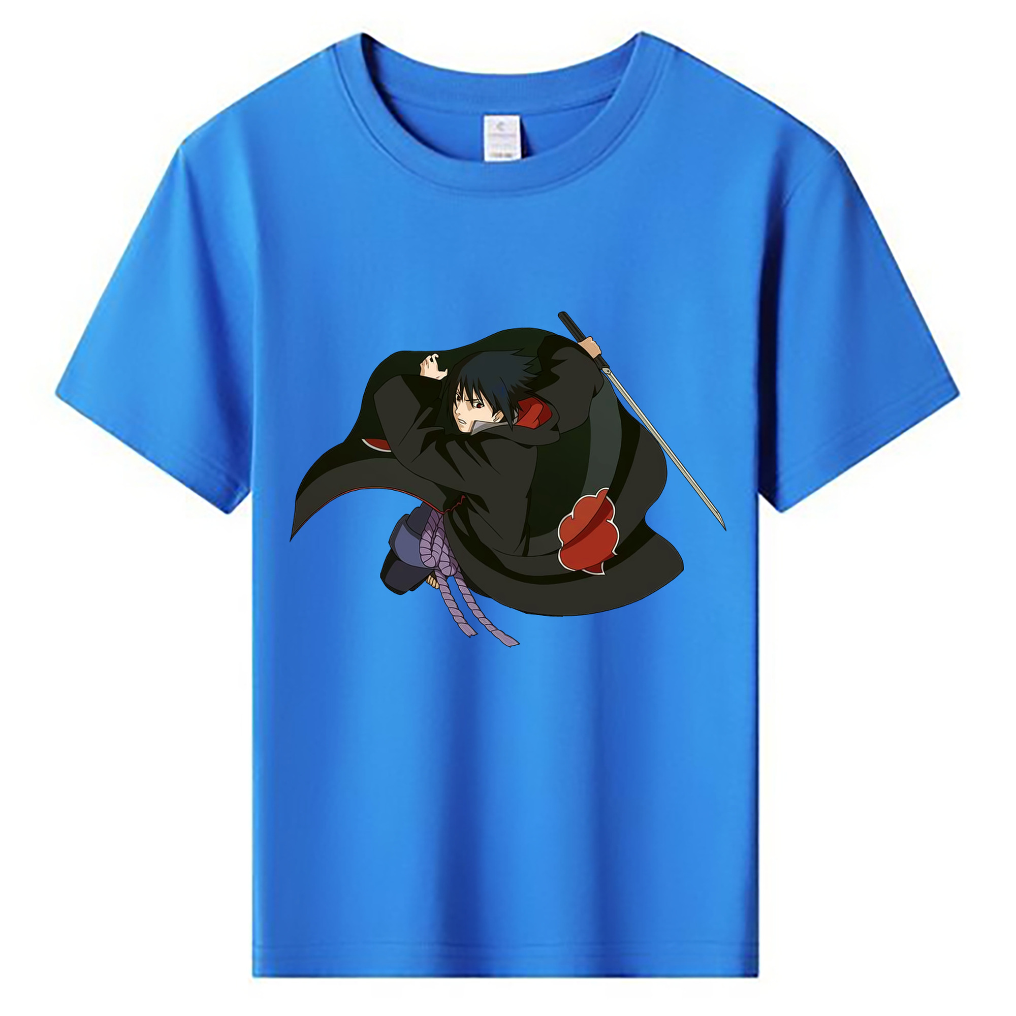 （画像用） NARUTO -ナルト- うちは サスケ Uchiha Sasuke 綿100％キッズTシャツ（フロントプリント）